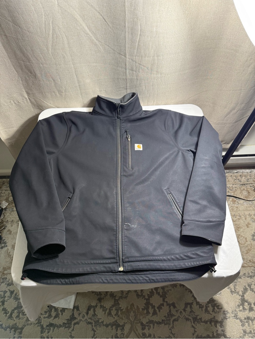 Carhartt Men’s Hard Shell Jacket Size XLarge Small Stains Warm Coat Windbreaker